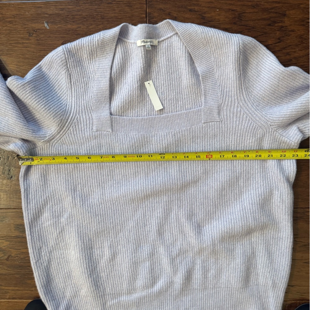 Madewell NWT Melwood Square-Neck Pullover Sweater in Coziest Yarn 2x Lavender - Picture 6 of 9
